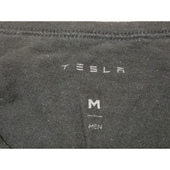 Tesla Long Sleeve Shirt Mens Size MEDIUM Black Workout TSLA - Picture 3 of 9